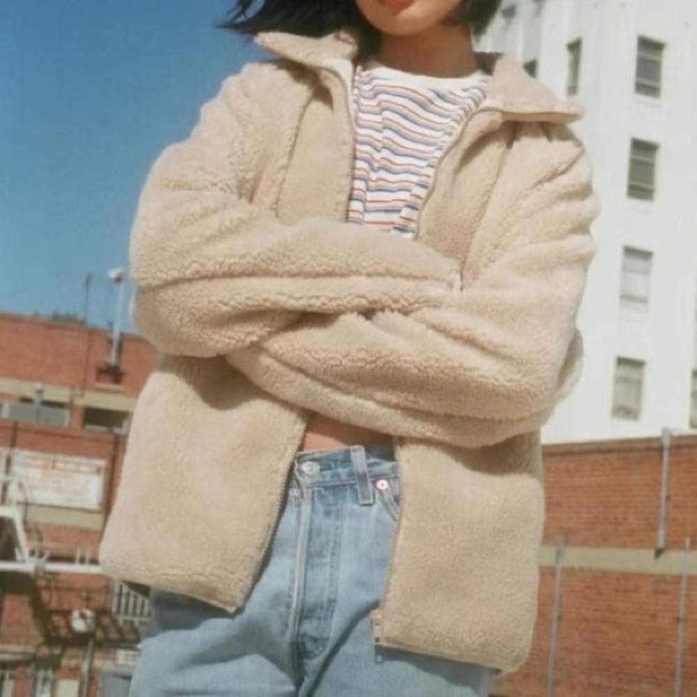 John Galt Tan Sherpa Jacket from Brandy Melville (S)
